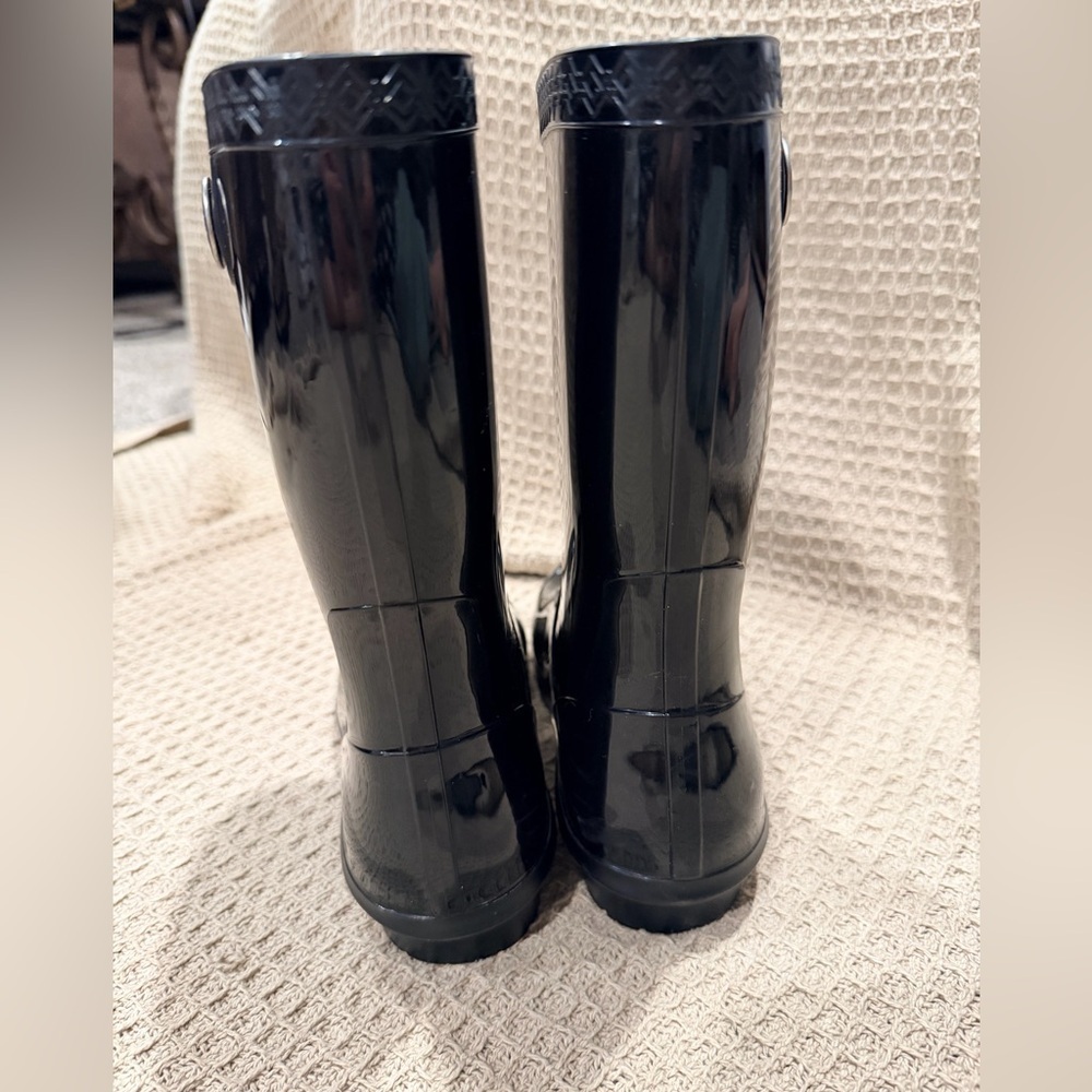 UGG Sienna Rain Boot Waterproof Black High-Gloss Finish Size 7 - Picture 6 of 9